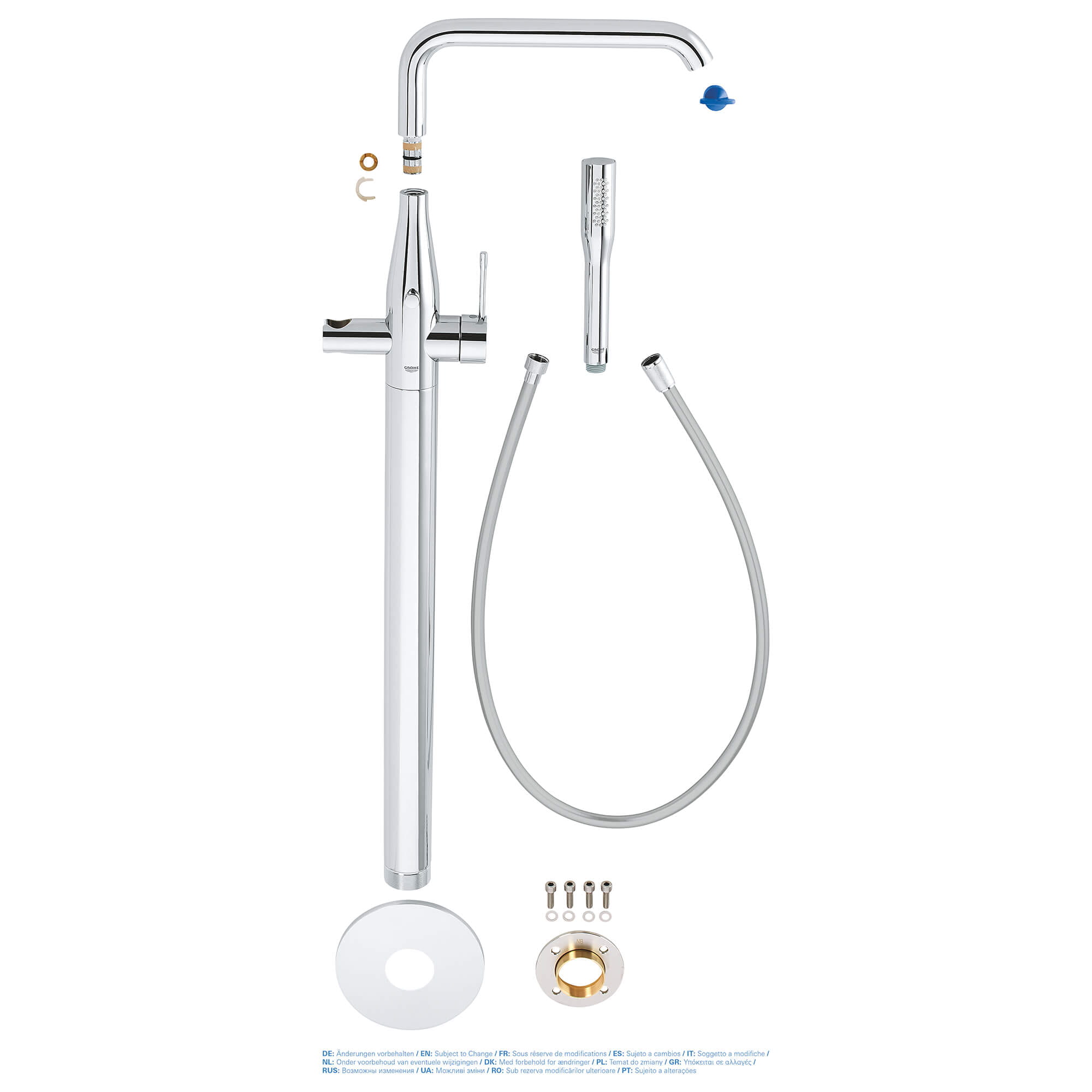 Floor Standing Tub Filler with Hand Shower GROHE CHROME
